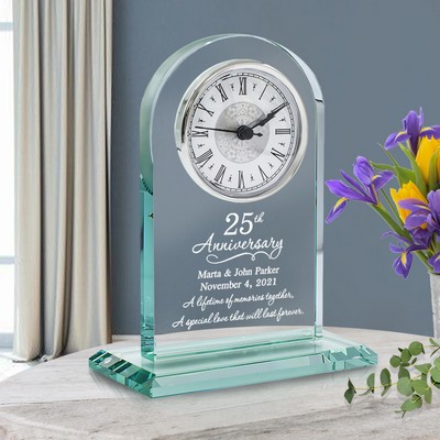 25th Anniversary Personalized Glass Clock
