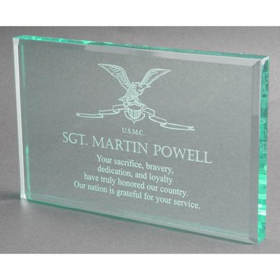 Distinguished Jade Acrylic Military Honor Plaque