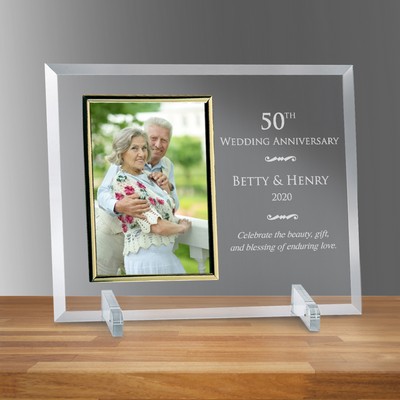 Personalized 50th Wedding Anniversary 5" X 7" Glass Photo Frame