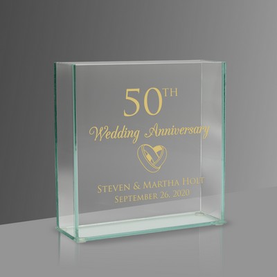 Impressive Personalized 50th Anniversary Solid Brass Keepsake Plate on a  Wood Stand