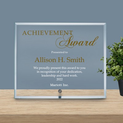 Personalized Achievement Award 8 x 10 Glass Plaque
