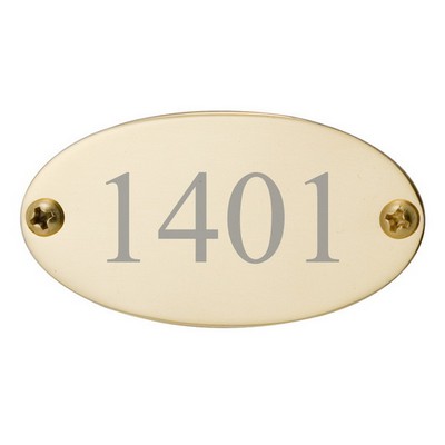 Brass Door Plate Oval 1-3/8 x 2-9/16