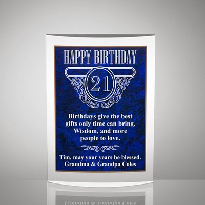 Milestone Acrylic Birthday Plaque with Blue Marble Finish