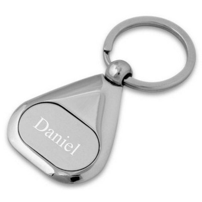 Matte Silver Triangular Key Chain - ON CLEARANCE WHILE SUPPLIES LASTS
