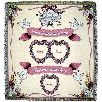 Heart to Heart Tapestry Wedding Throw