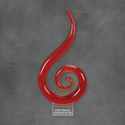 Adornment Sculpted Red Glass Award