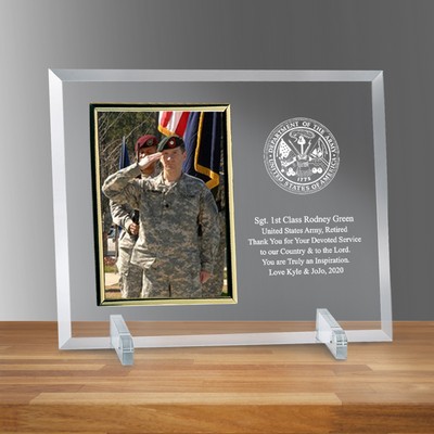 Army Glass Vertical 5" X 7" Personalized Photo frame
