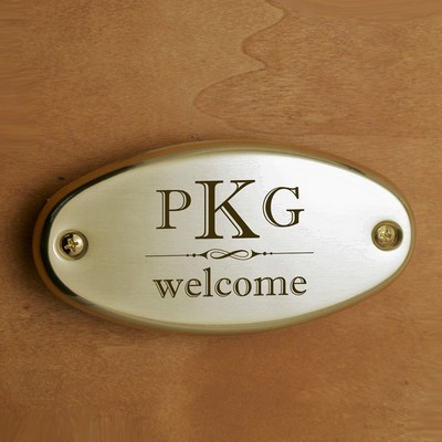 Welcome Monogram Door Plate