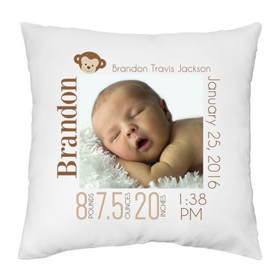 Baby Boy Personalized Photo Keepsake Pillow Case