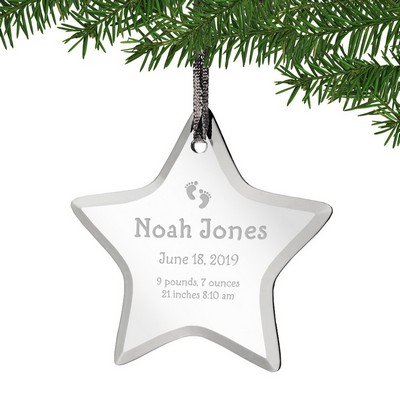 Baby Footprints Personalized Acrylic Star Ornament