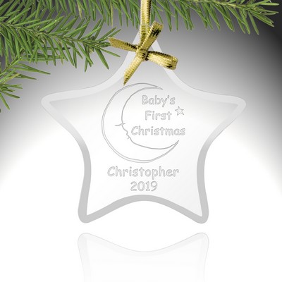 Babys First Christmas Glass Star Ornament