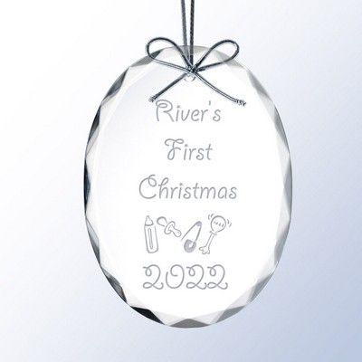 Babys First Christmas Personalized Crystal Christmas Ornament