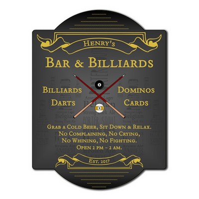 Bar and Billiards Game Room Wall Sign