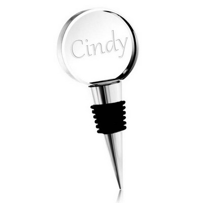 Round Crystal Personalized Wine Stopper