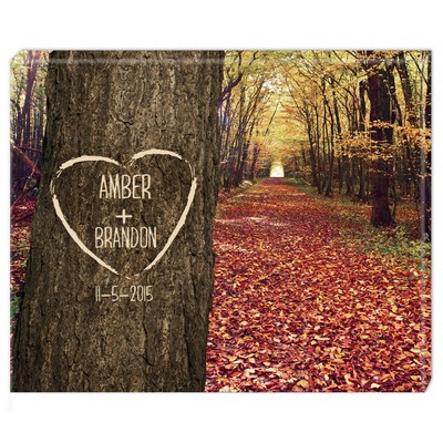Carved Heart On Tree Personalized 11x14 Art Canvas