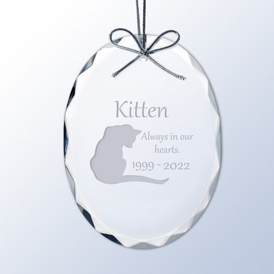 Cat Memorial Personalized Crystal Christmas Ornament