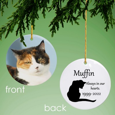 Cat Memorial Personalized Photo Ornament