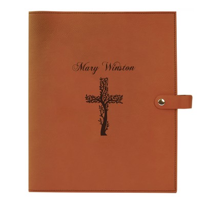 Cross Leatherette Personalized Bible Book Cover with Snap Closure