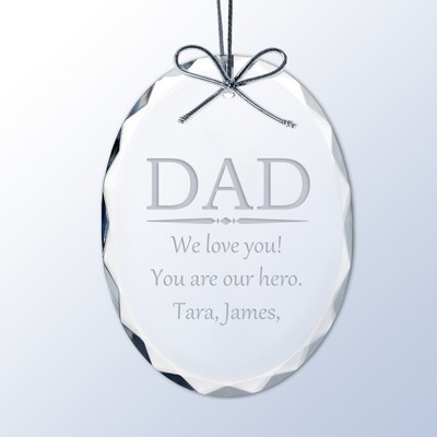 Personalized Crystal Christmas Ornament for Dad