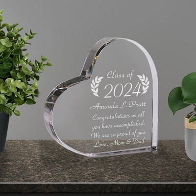 Crystal Heart Personalized Graduation Gift