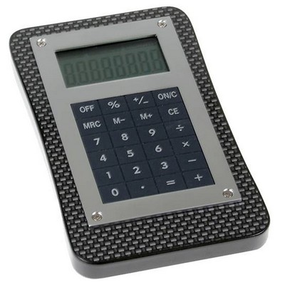 Unique Wooden Calculator with Black Carbon Fiber Finish