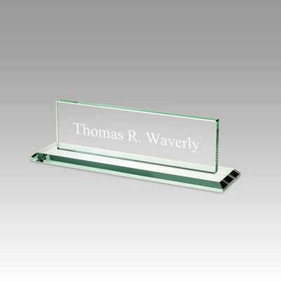 Personalized Glass Desk Nameplate