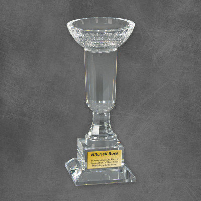 Dedication Clear Crystal Bowl Award