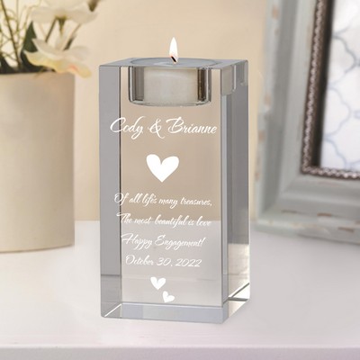 Engagement Keepsake Crystal Tealight Candle Holder