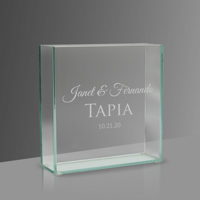 Engraved Glass Vase with Couples Names