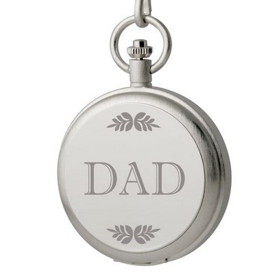 Engraved Silver Pocket Watch for Dad