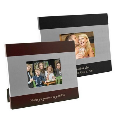 Silver and Rosewood or Black Sleek Silhouette Photo Frame
