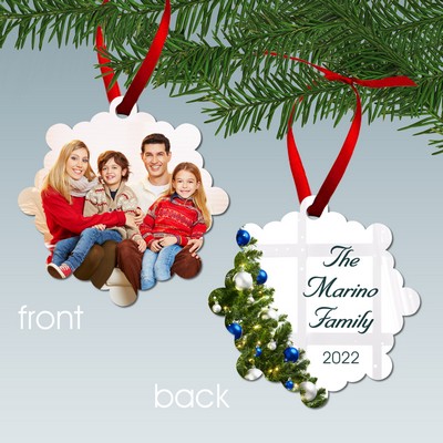 Family Photo Christmas Tree Personalized Metal Ornament