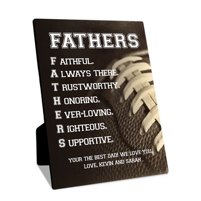 Fathers Descriptive Words Personalized 5x7 Plaque with Easel