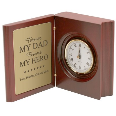 Personalized Forever My Hero Book Clock for Dad