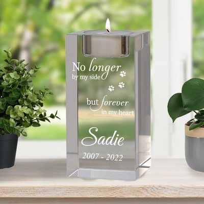 Forever in my Heart Personalized Pet Memorial Crystal Candle Holder