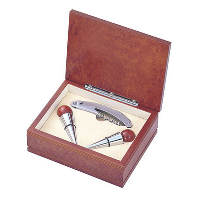 Personalized Rosewood Wine Stopper and Corkscrew Gift Set