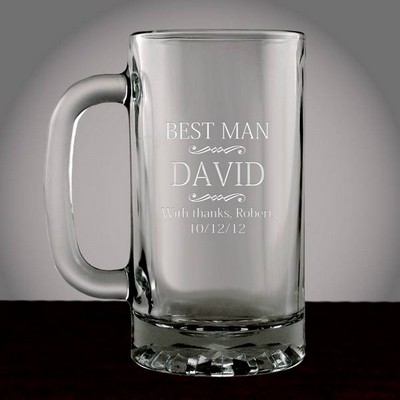 Personalized Best Man Glass Beer Mug