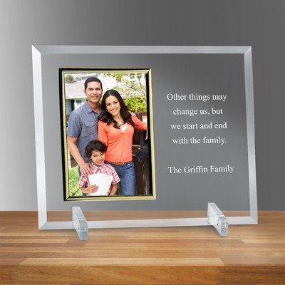 Glass Vertical with Gold Rim 5" X 7" Photo Frame