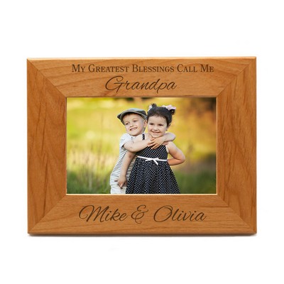 Greatest Blessings Personalized Wood Picture Frame for Grandparents