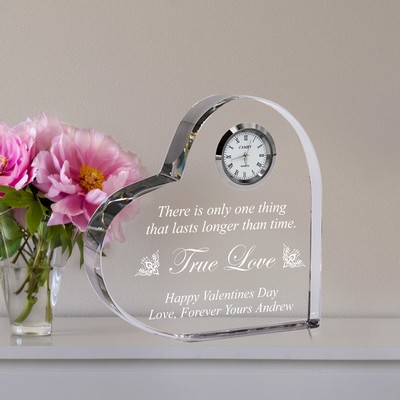 Heart Shape True Love Crystal Clock