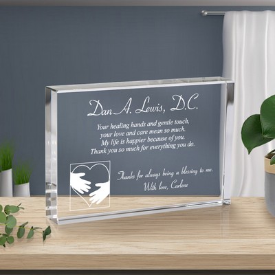 Heartfelt Thank You Personalized Crystal Plaque for Doctors
