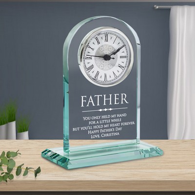 Classic Jade Glass Clock Personalized for Dad