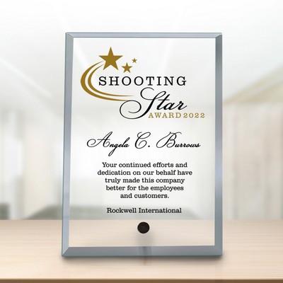 Personalized Shooting Star Glass Award Plaque