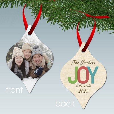 Joy to the World Personalized Family Aluminum Ornament