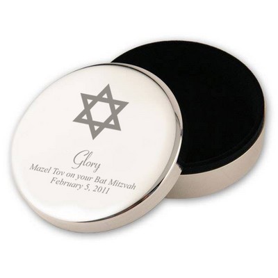Silver Star of David Bat Mitzvah Keepsake Box