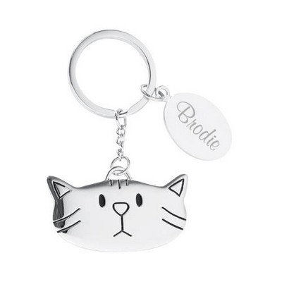 Personalized Metal Cat Key Chain