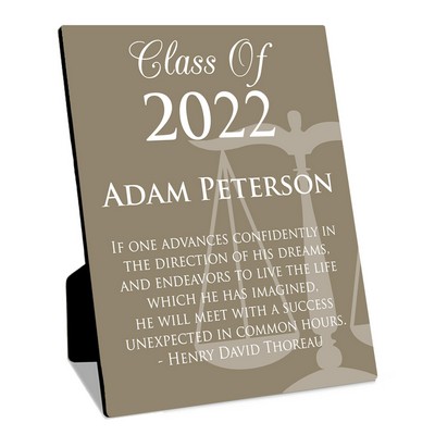 Law School Graduate Personalized 8x10 Plaque with Easel