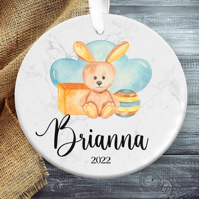 Little Baby Bunny Personalized First Christmas Ornament