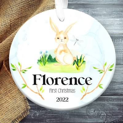 Little Rabbit Personalized Baby First Christmas Ornament Gift