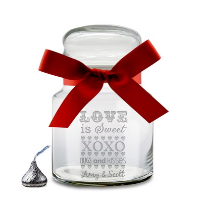 Love is Sweet Personalized Glass Candy Jar